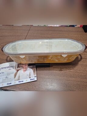 Like New! Temptations By Tara Floral Lace 3 Qt Dish With Lid